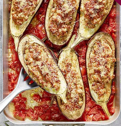 Aubergines farcies végétariennes